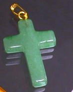 pendentif croix 25 mm aventurine verte