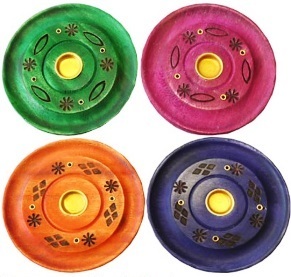 Porte-encens bois rond couleur