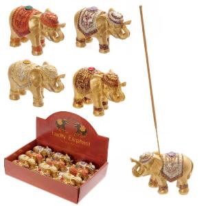Porte-Encens Eléphant Doré