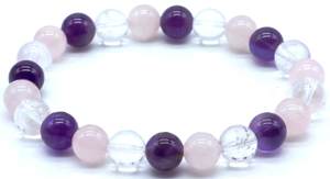 améthyste cristal quartz rose bracelet