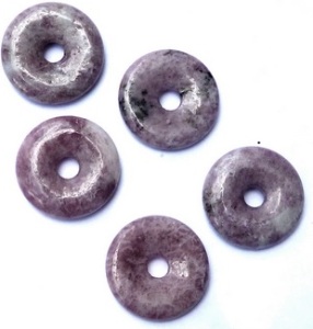 Lepidolite ou mica donut ou rondelle