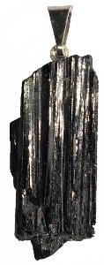 Tourmaline noire brute pendentif